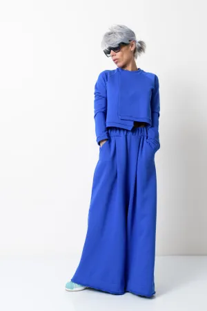 Royal Blue Two Piece Tracksuit Set For Women