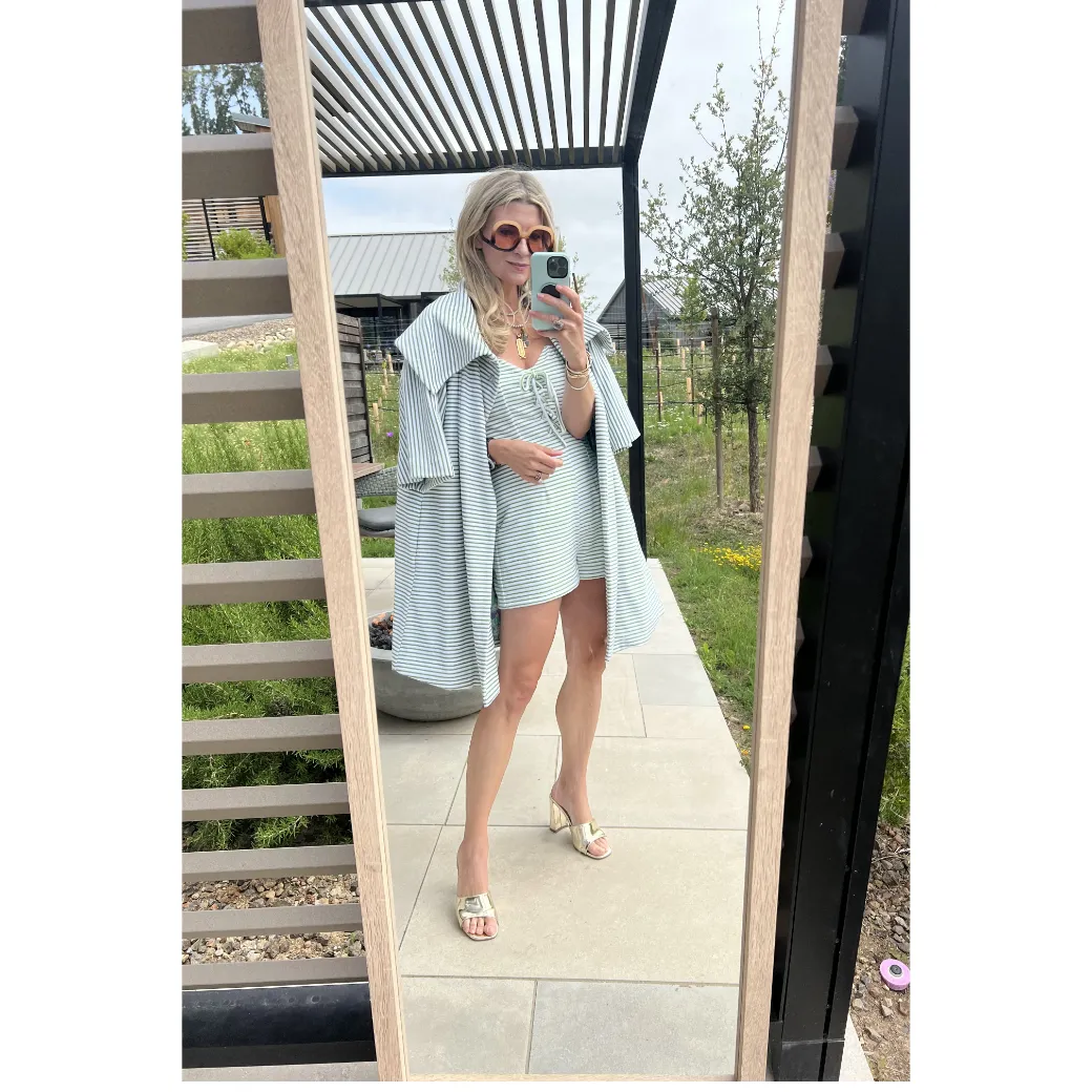 SAMPLE Barbie Bustier Romper - Terry Cloth