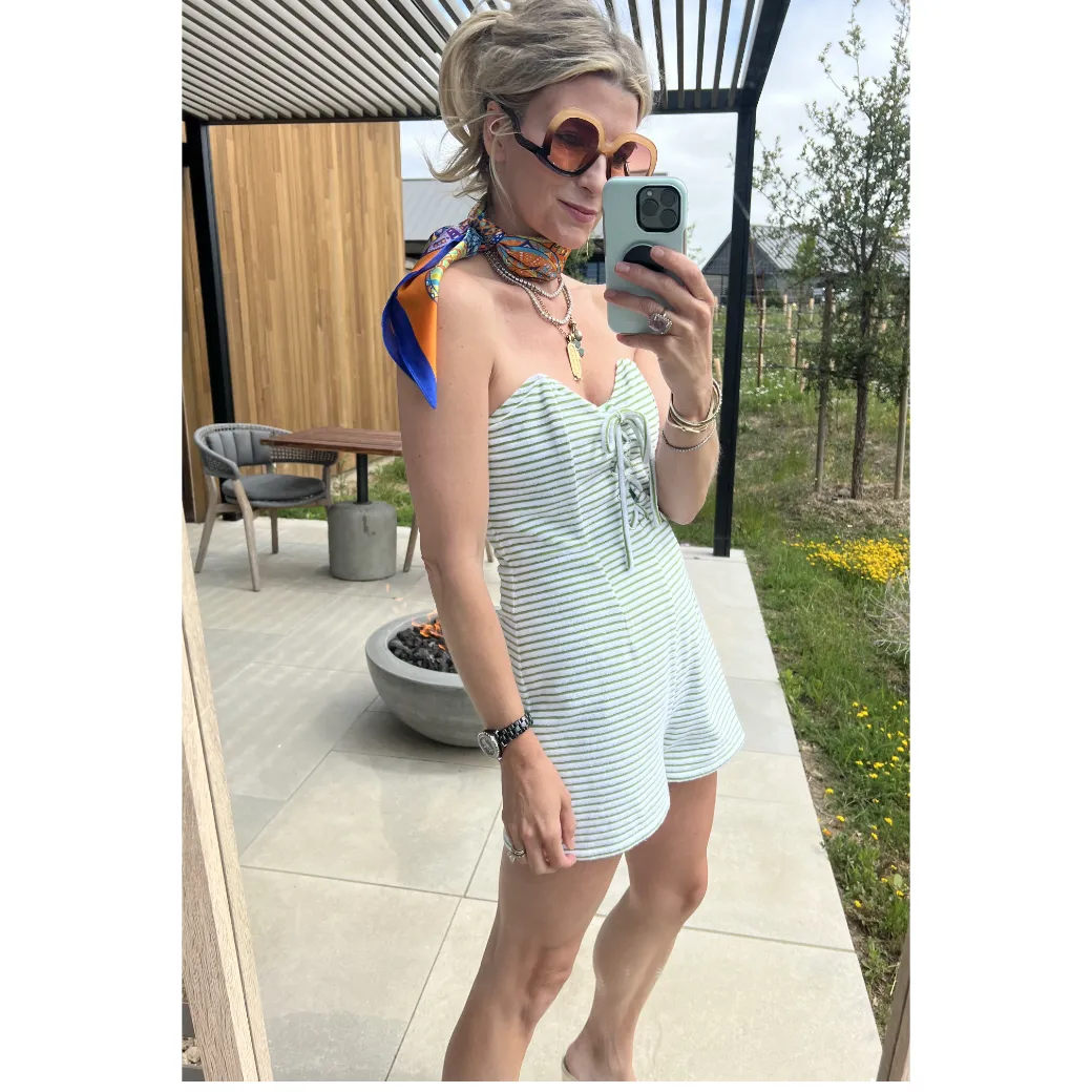 SAMPLE Barbie Bustier Romper - Terry Cloth