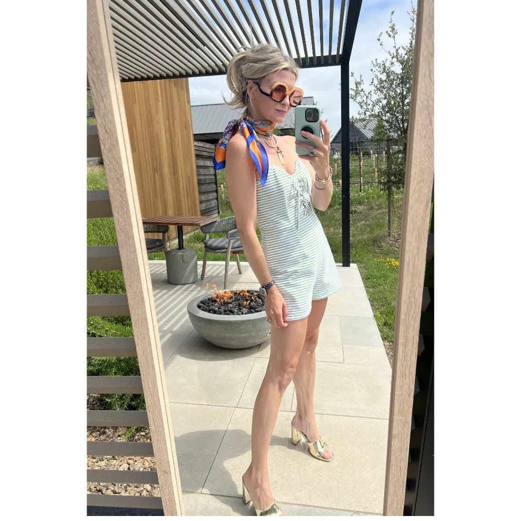 SAMPLE Barbie Bustier Romper - Terry Cloth