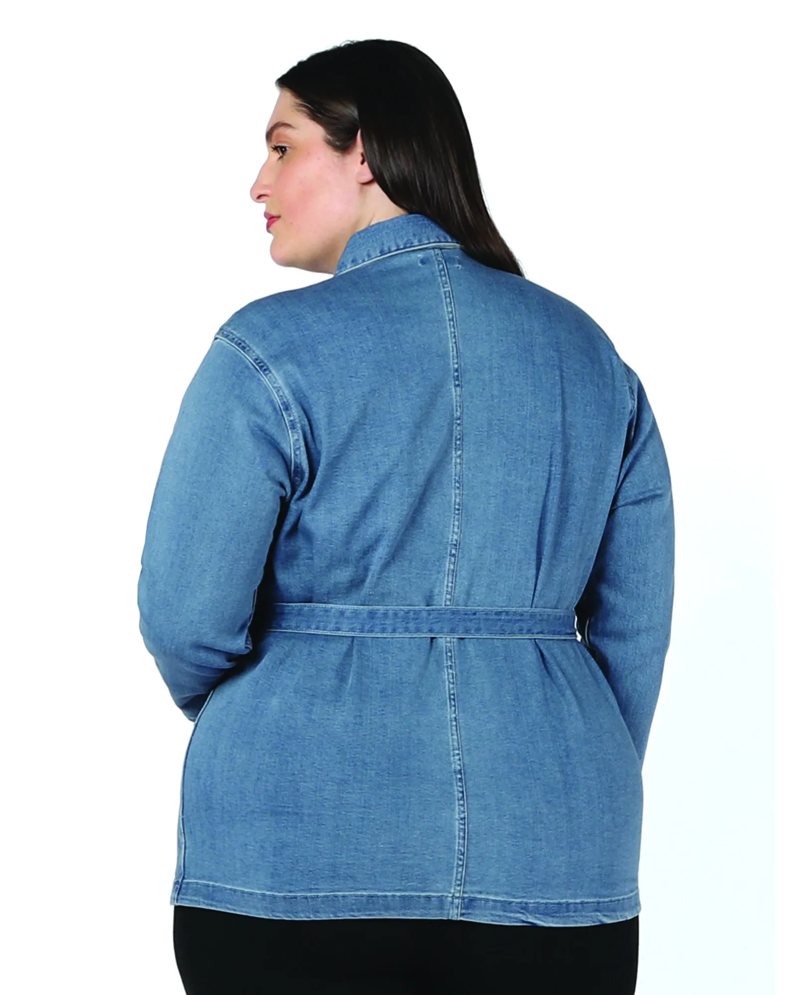 Sasha Denim Jacket With Belt | Medium Wash