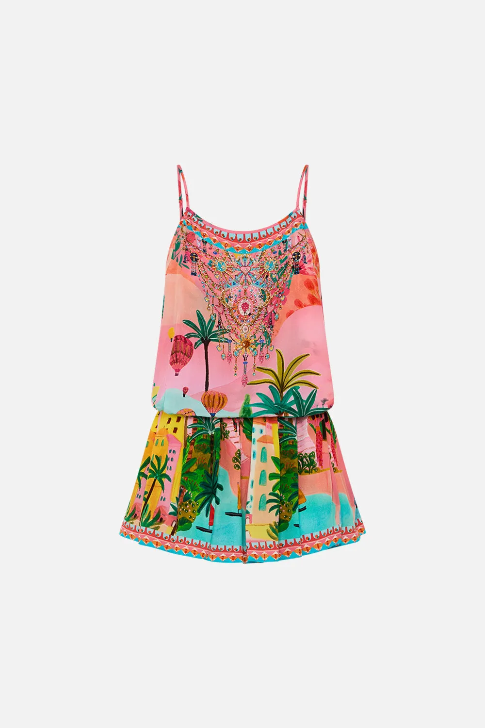 SHOESTRING STRAP PLAYSUIT SISTER SUNSET