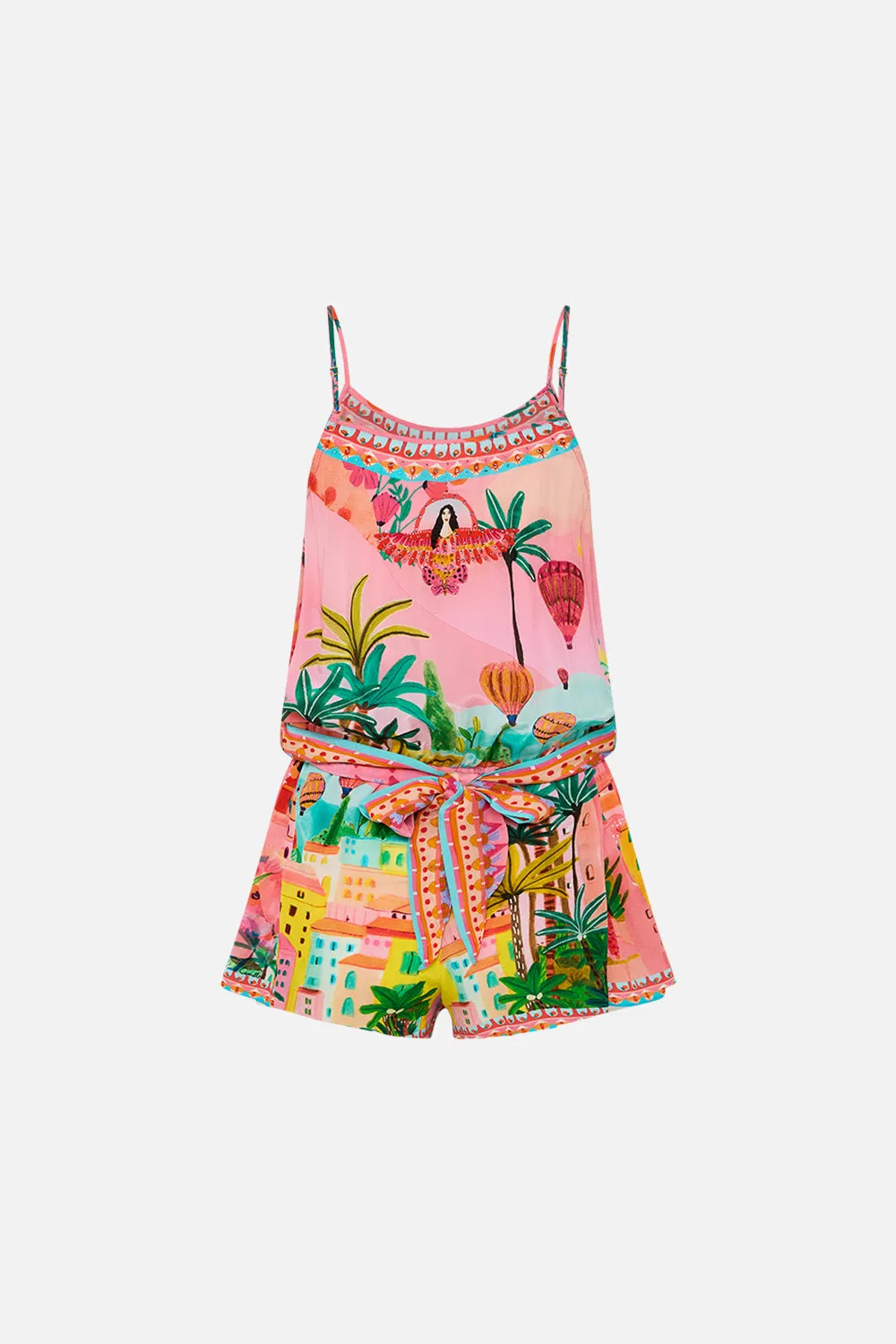 SHOESTRING STRAP PLAYSUIT SISTER SUNSET