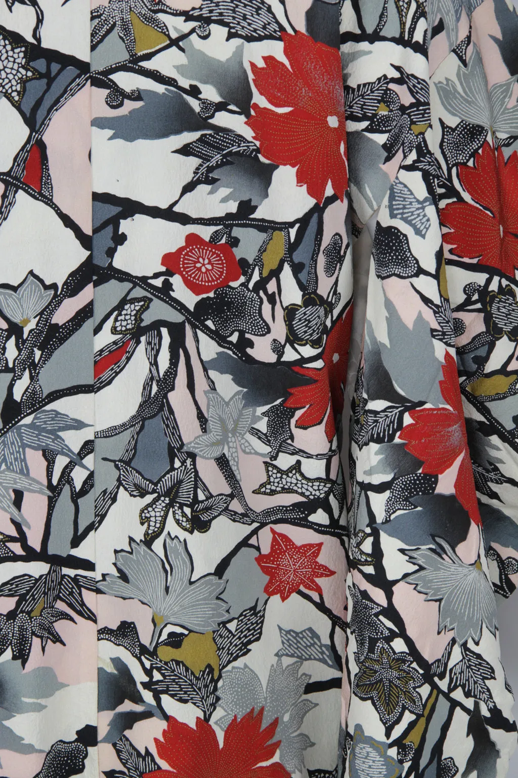 Short Kimono with colourful leaf pattern - S/M