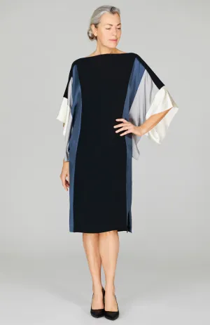 Silk Dress w/Contrast Satin Bands