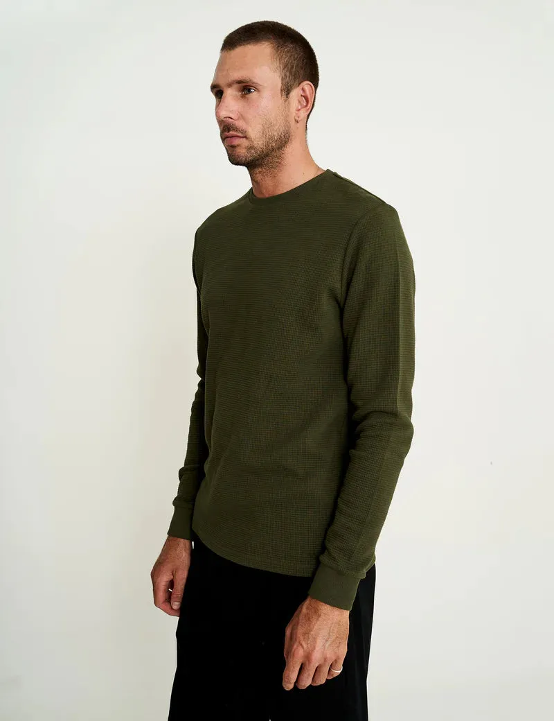 Simple | Smith Long Sleeve Waffle | Fatigue