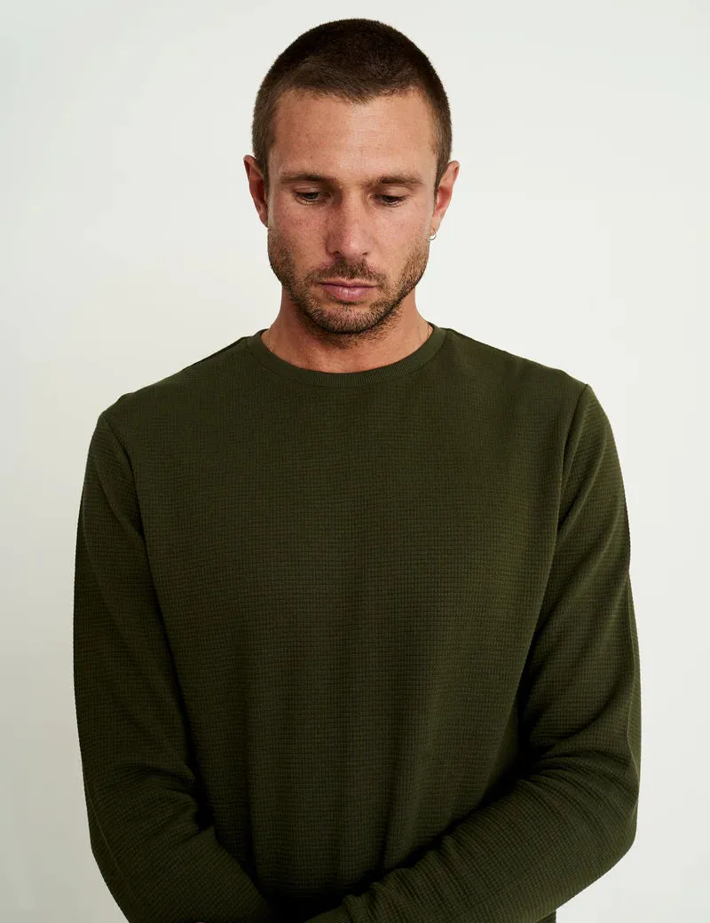 Simple | Smith Long Sleeve Waffle | Fatigue