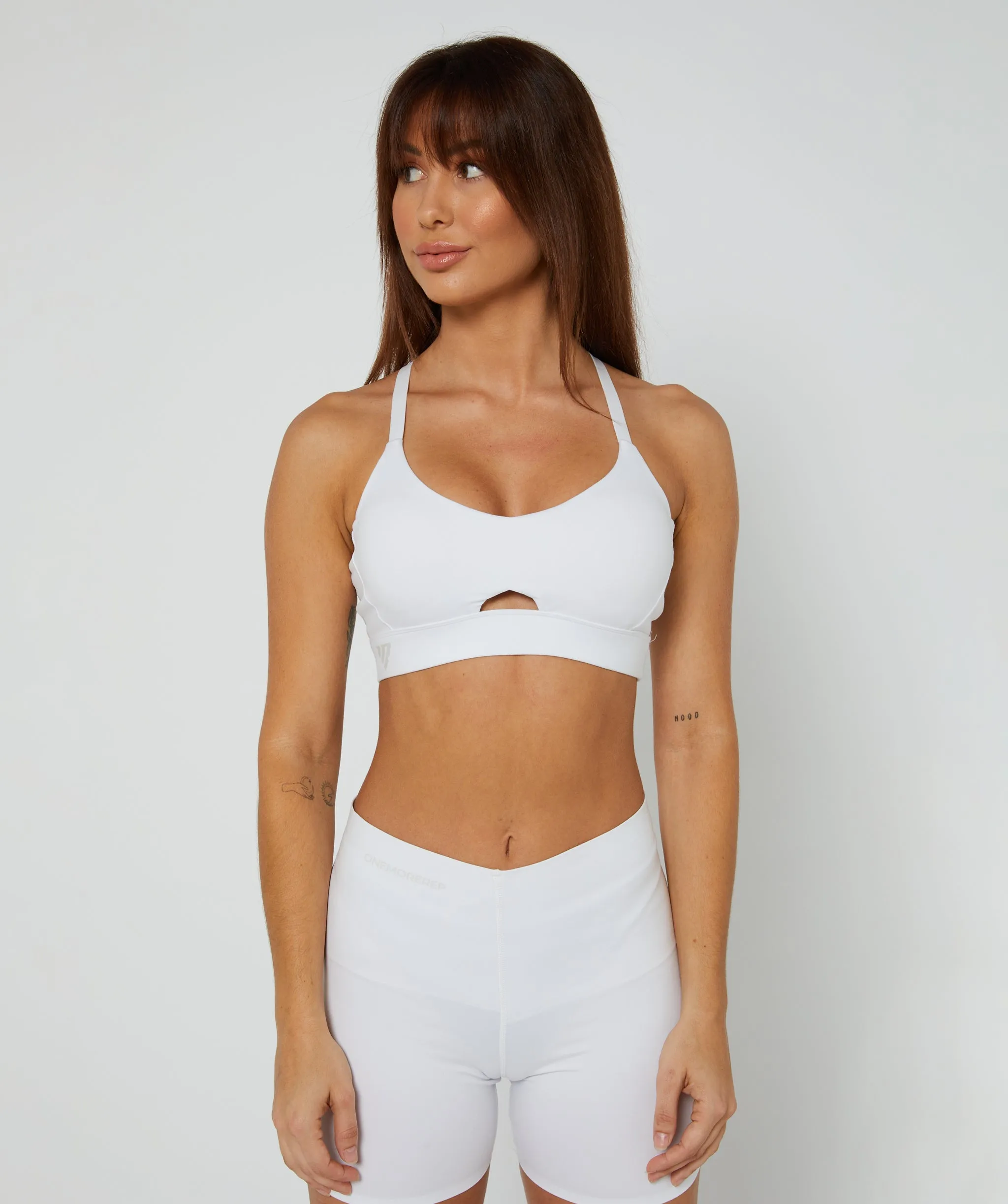 Sleek Keyhole Bra White
