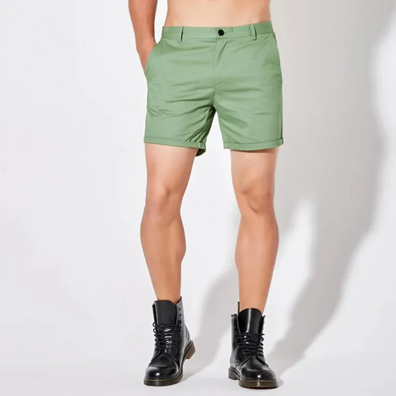 Sleek Solid Color Slim Fit Shorts