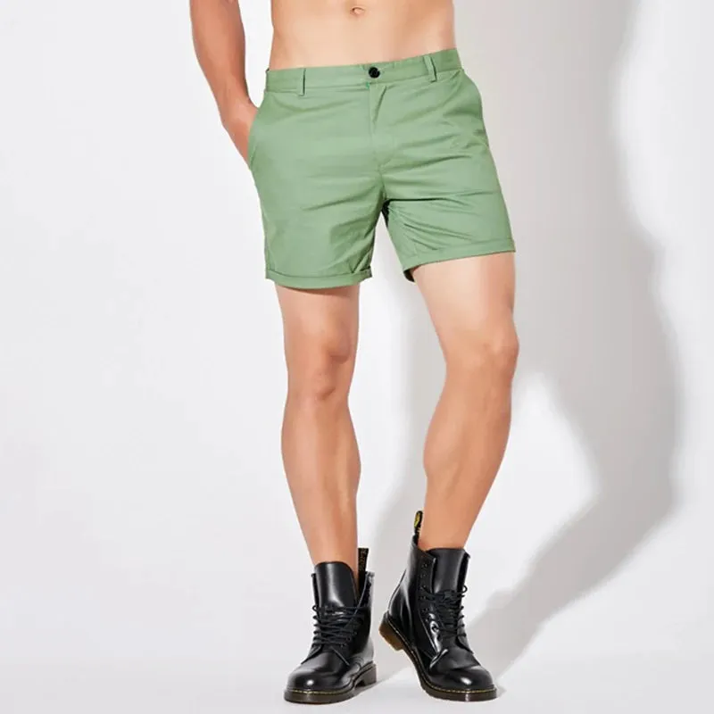Sleek Solid Color Slim Fit Shorts