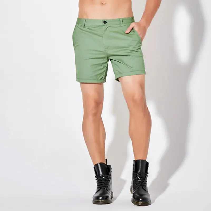 Sleek Solid Color Slim Fit Shorts