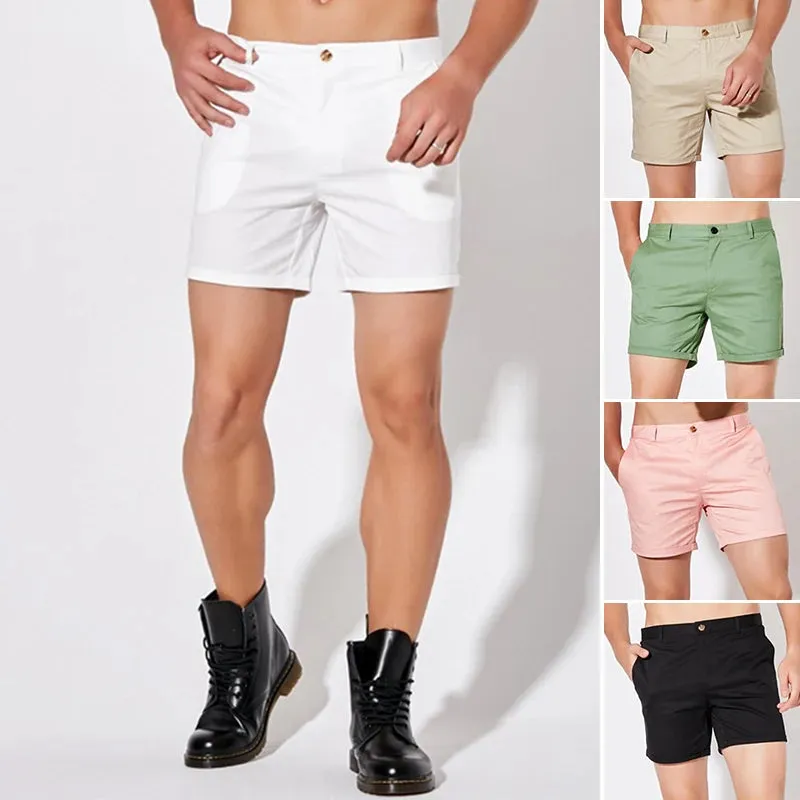 Sleek Solid Color Slim Fit Shorts