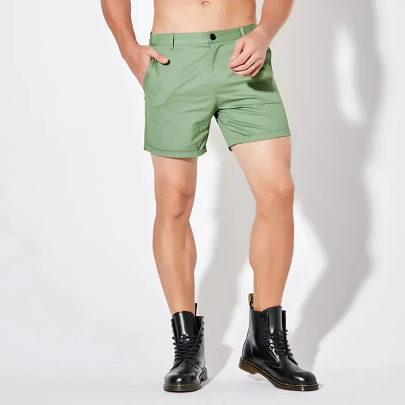Sleek Solid Color Slim Fit Shorts