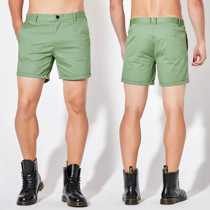 Sleek Solid Color Slim Fit Shorts