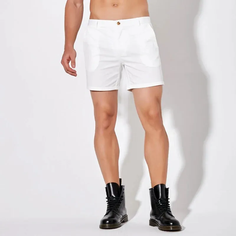 Sleek Solid Color Slim Fit Shorts