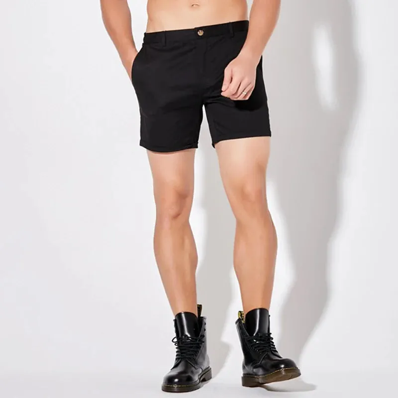 Sleek Solid Color Slim Fit Shorts
