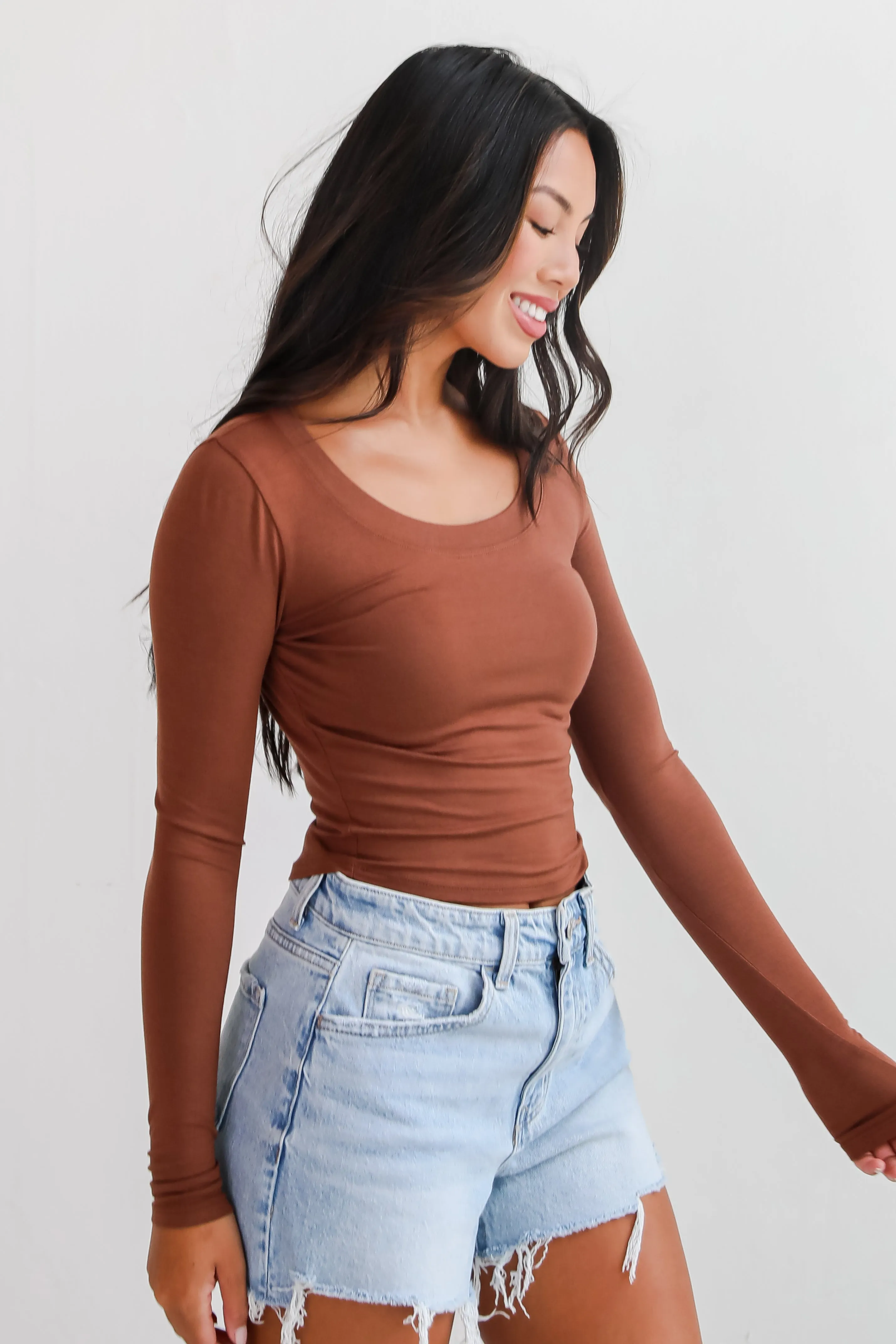 Sloane Everyday Cropped Long Sleeve Top - DU DEAL