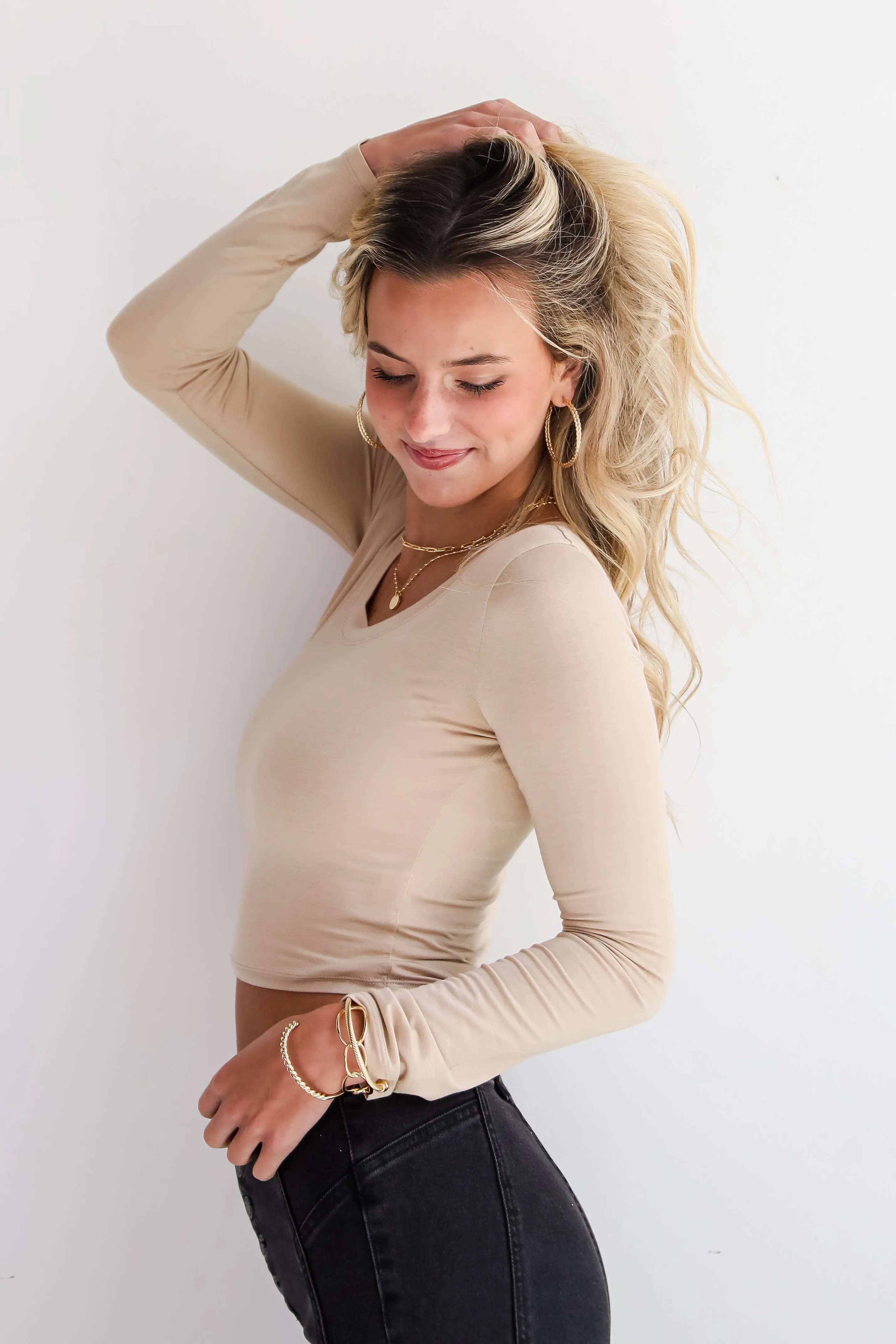 Sloane Everyday Cropped Long Sleeve Top - DU DEAL