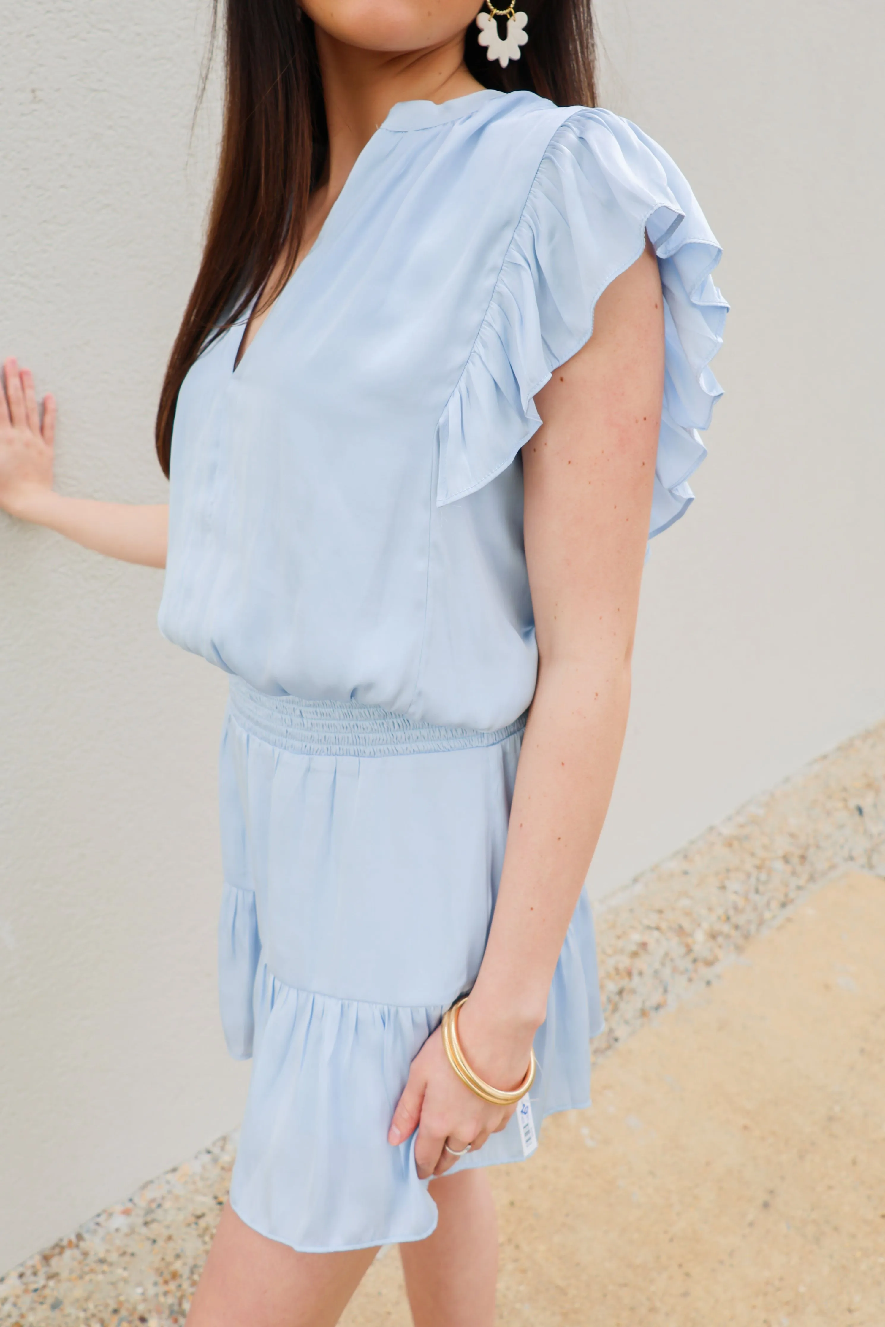 Softly Chic V-Neck Ruffled Romper