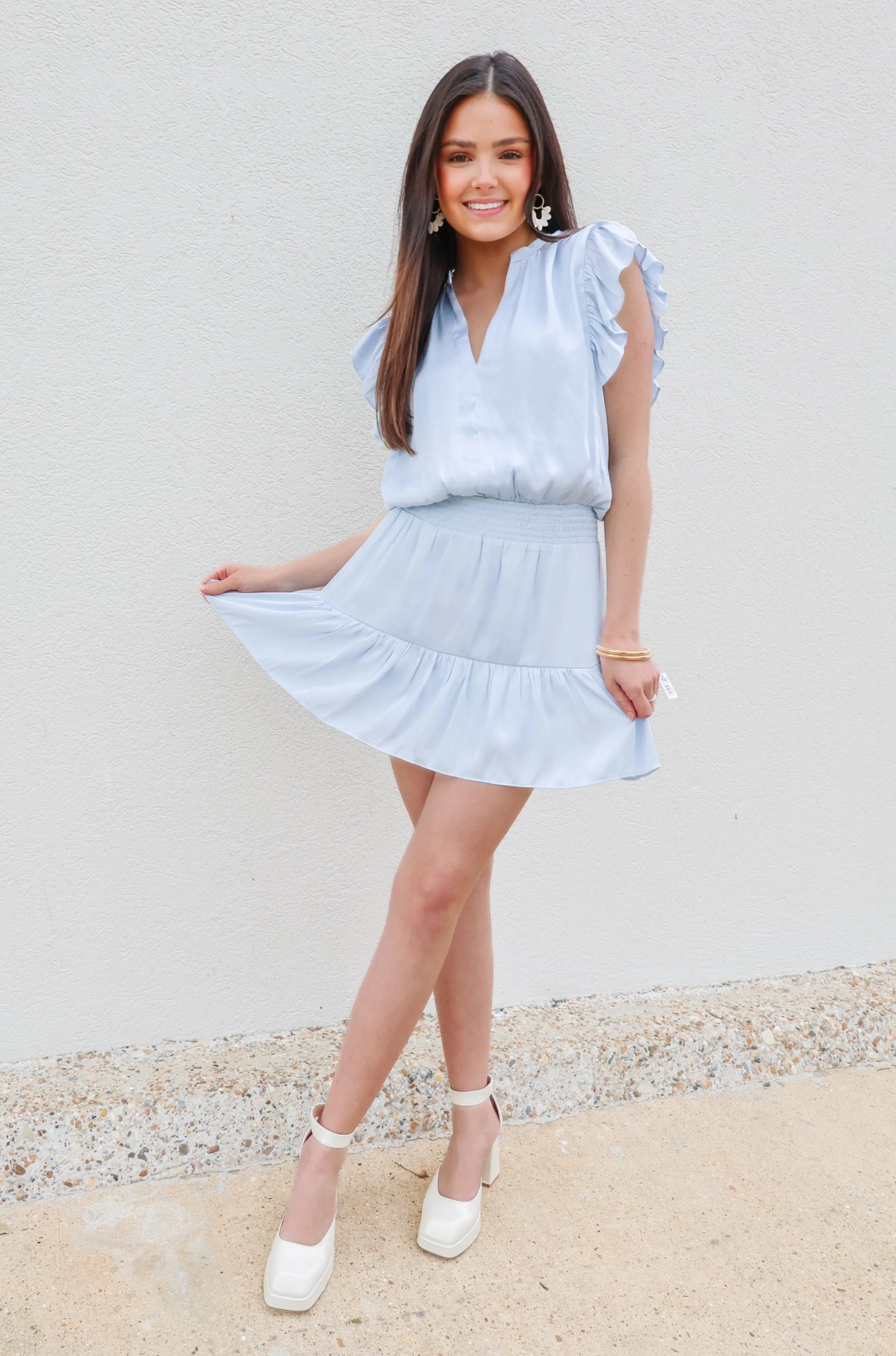 Softly Chic V-Neck Ruffled Romper