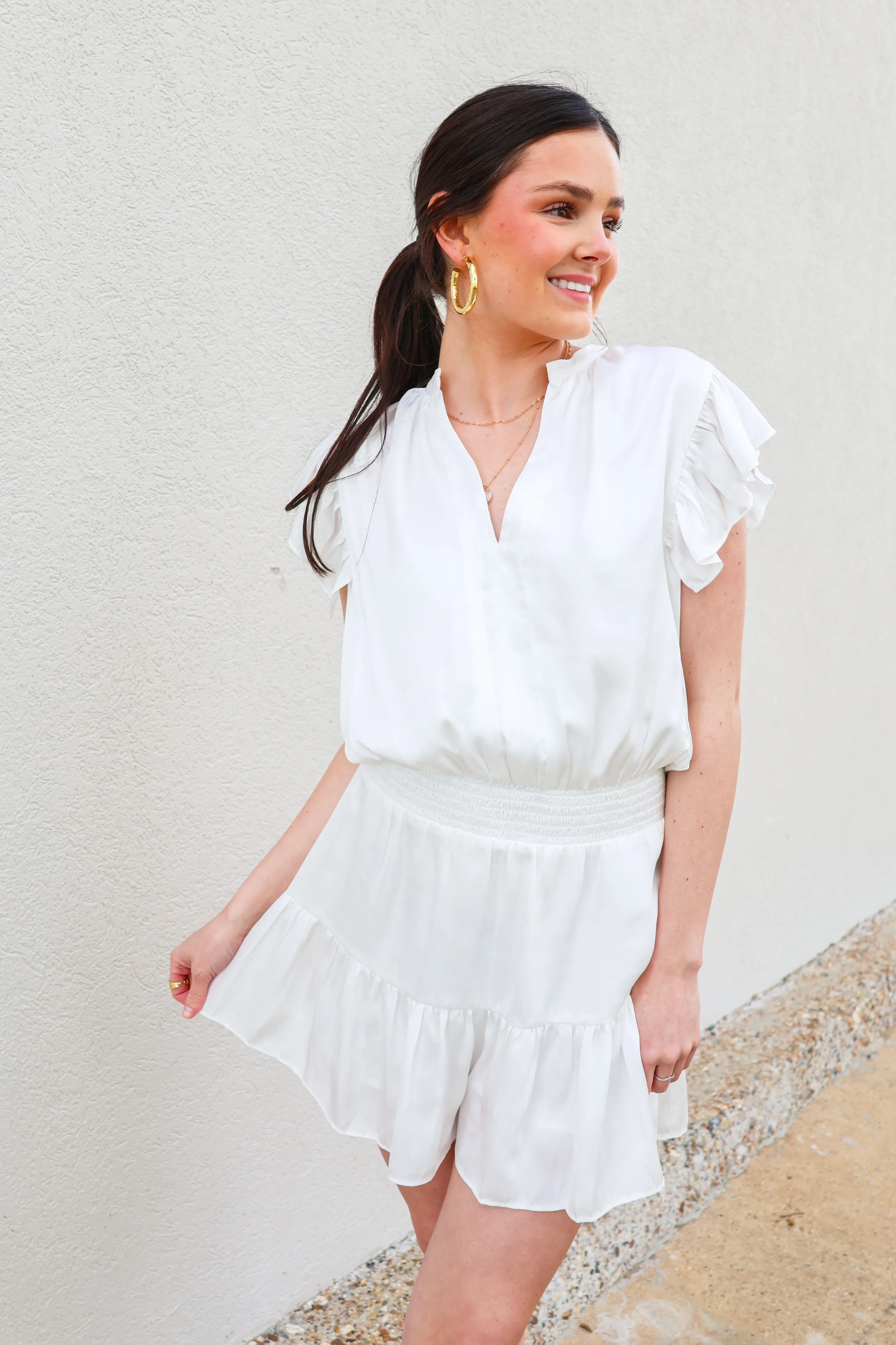 Softly Chic V-Neck Ruffled Romper