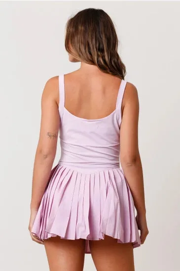 Sporty Pleated Romper
