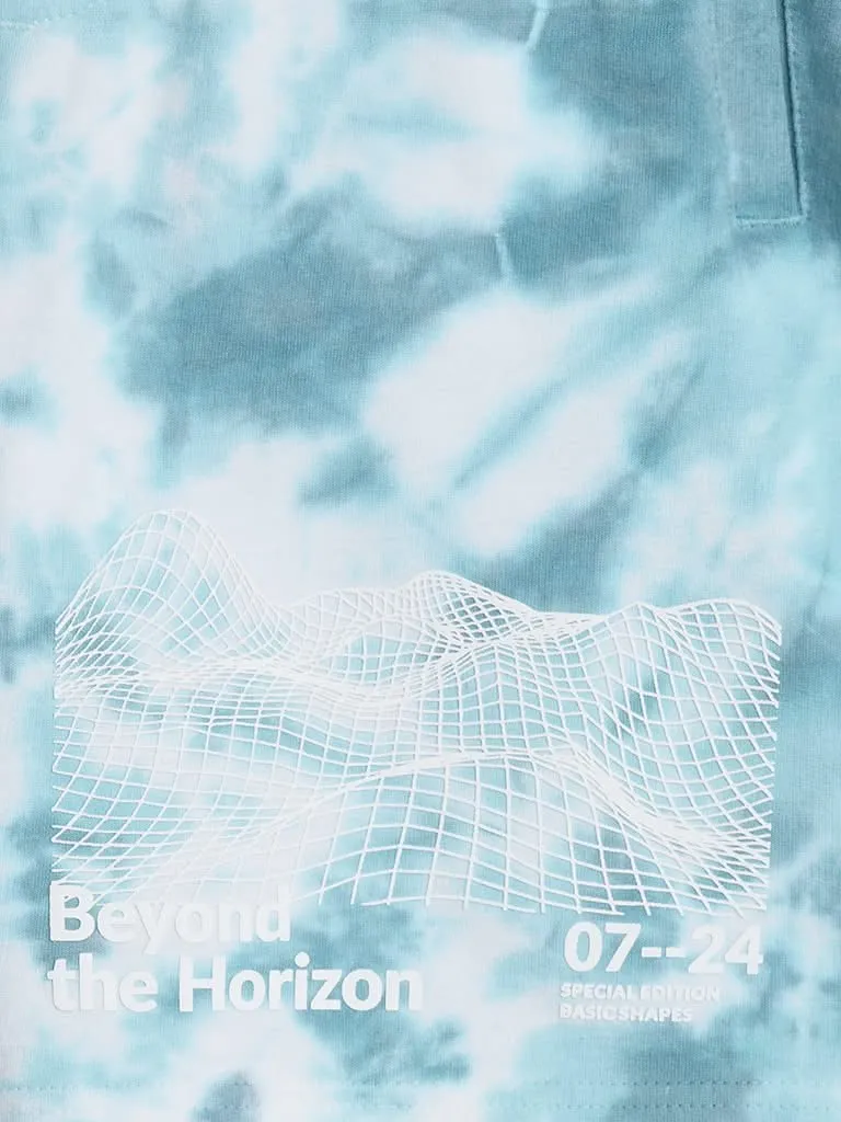 Studiofit Blue Tie-Dye Print Slim-Fit Shorts