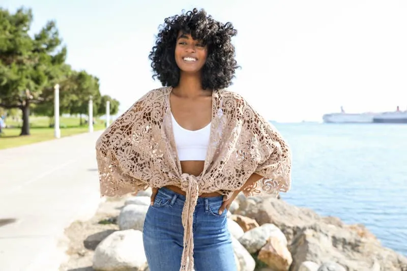 Summer Crochet Floral Petal Kimono Wrap ☀️