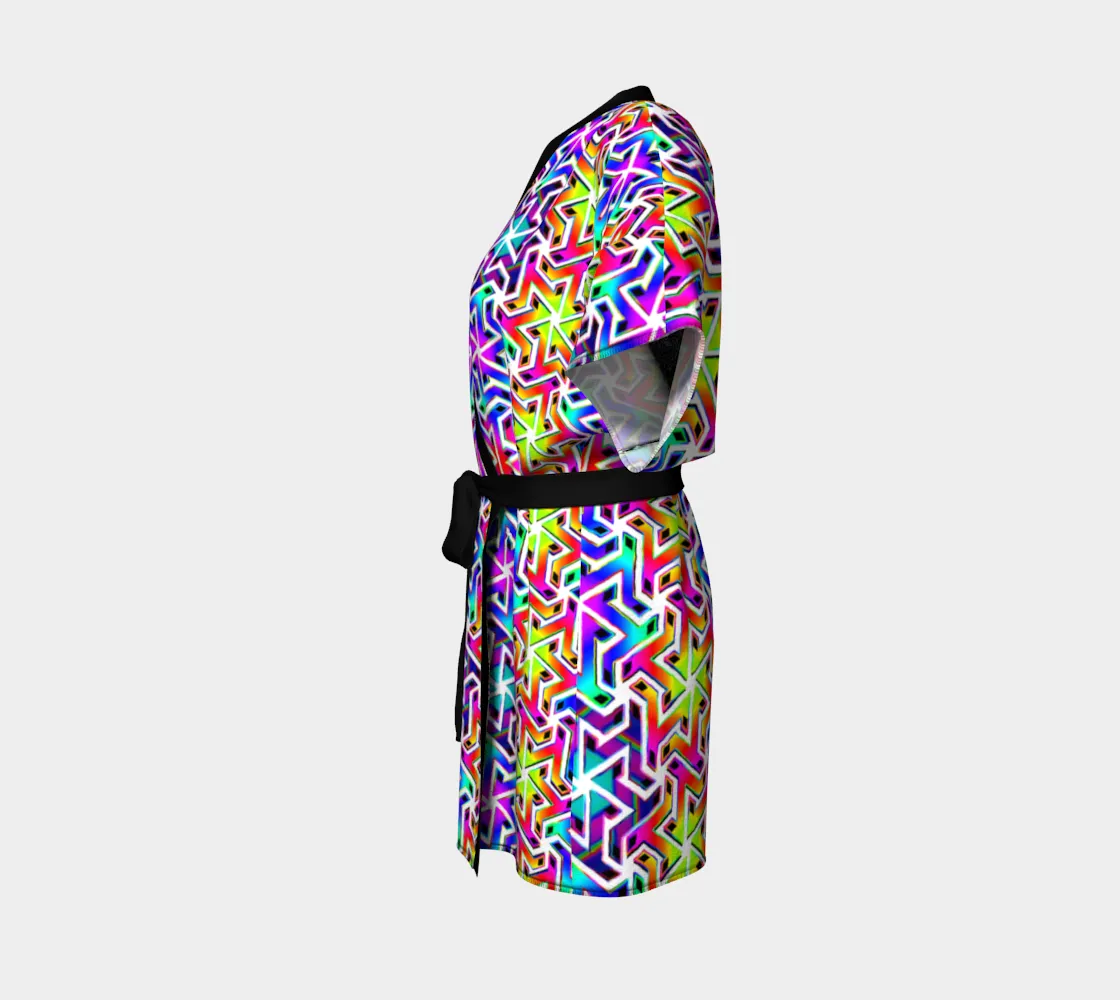 Tessellated Matrix Kimono Robe