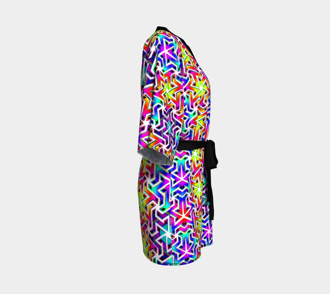 Tessellated Matrix Kimono Robe