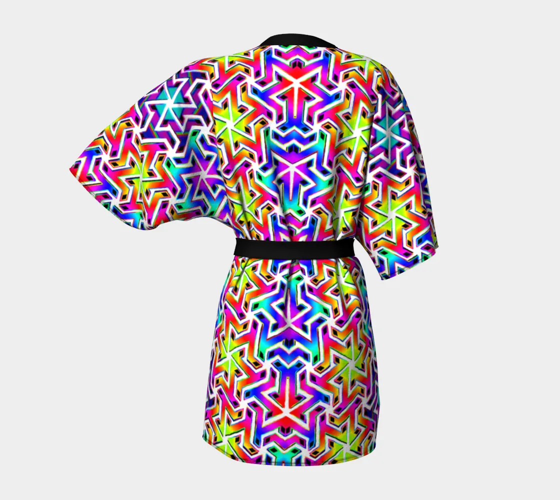 Tessellated Matrix Kimono Robe