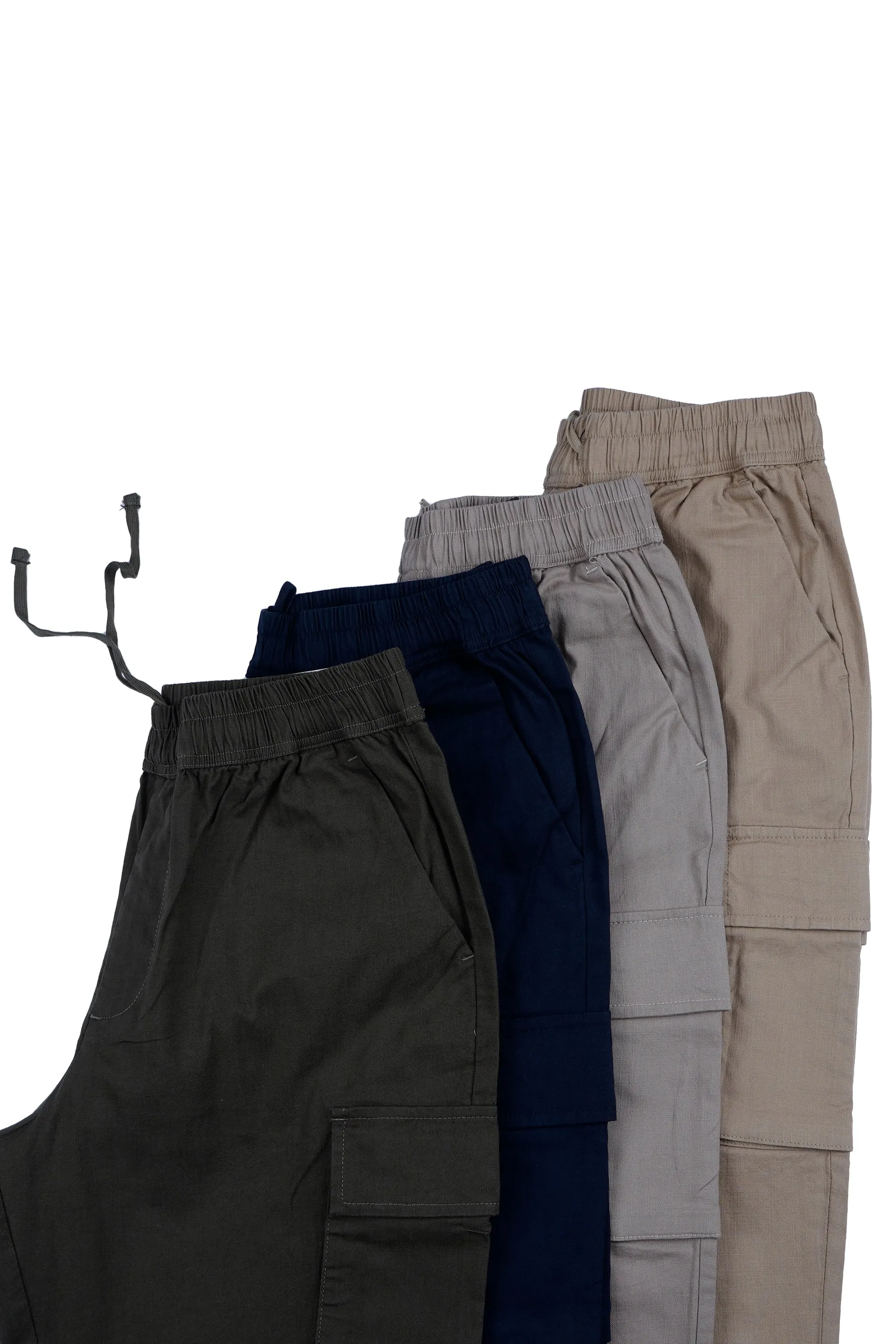 TEXTURED RELAXED FLEXIWAIST CARGO IN GREEN