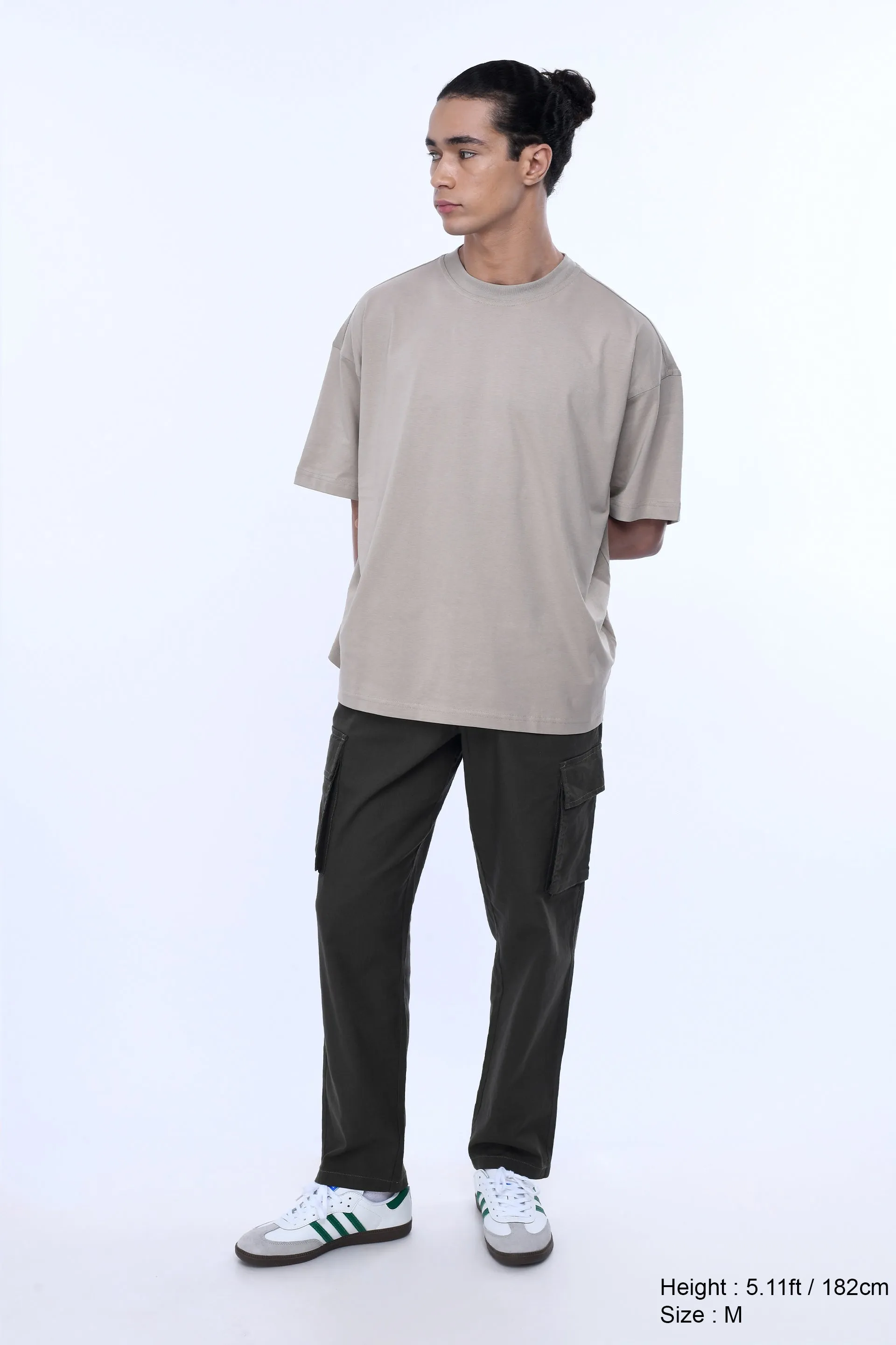 TEXTURED RELAXED FLEXIWAIST CARGO IN GREEN