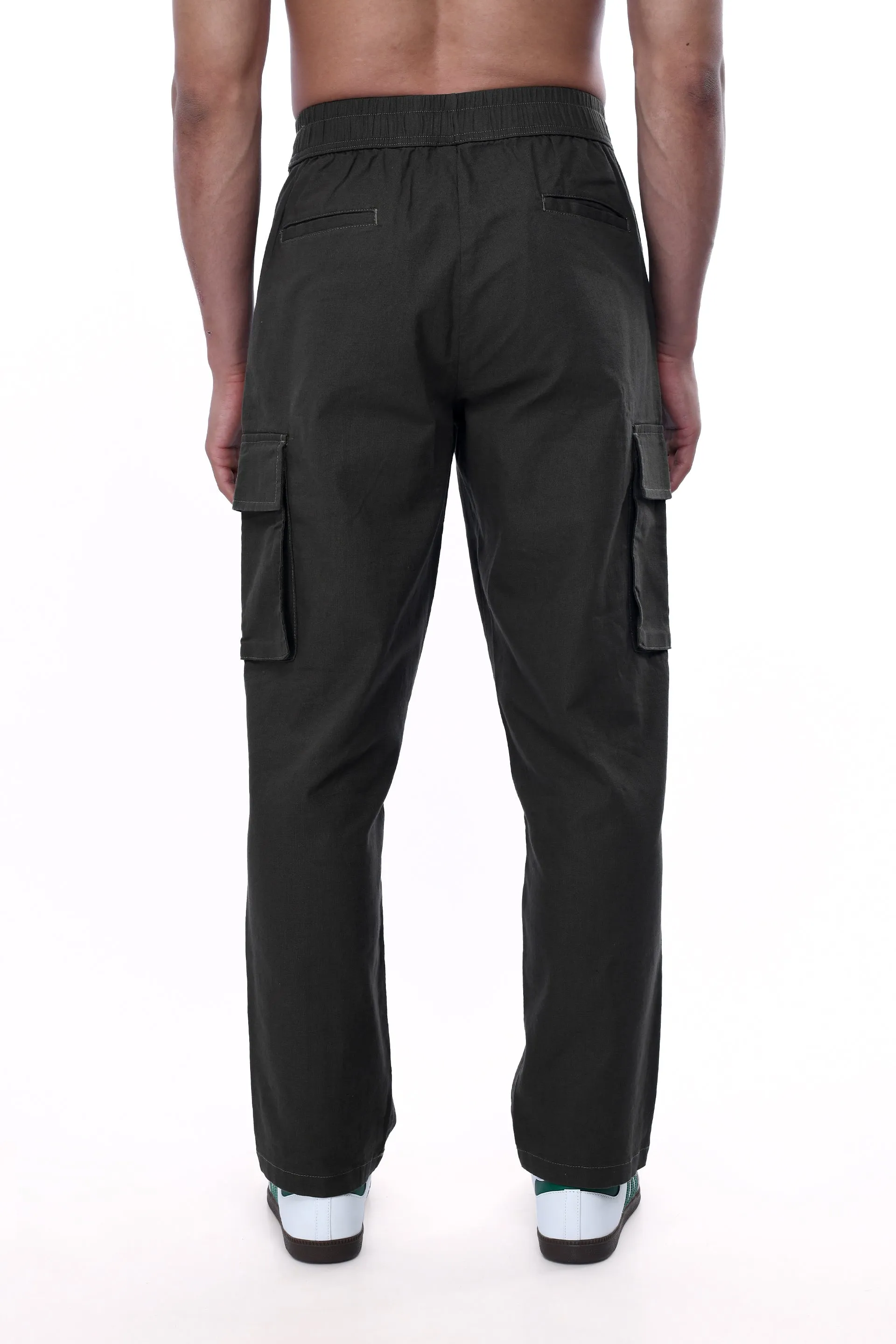 TEXTURED RELAXED FLEXIWAIST CARGO IN GREEN