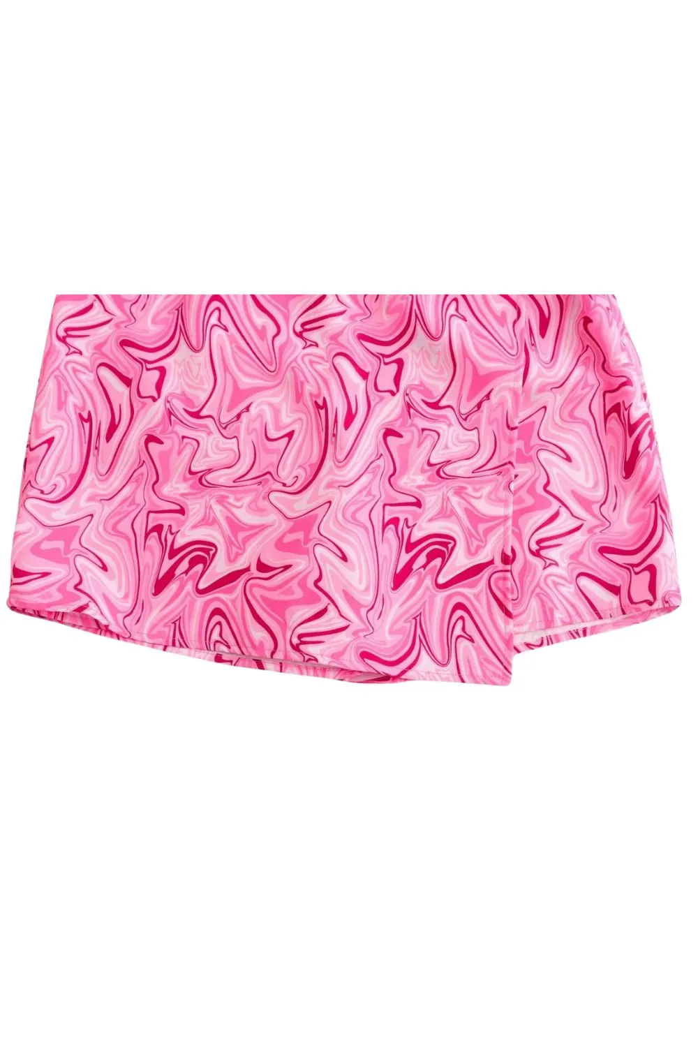 ‘Ustina’ Artistic Graffiti Tie-Dye Half-Wrap Shorts