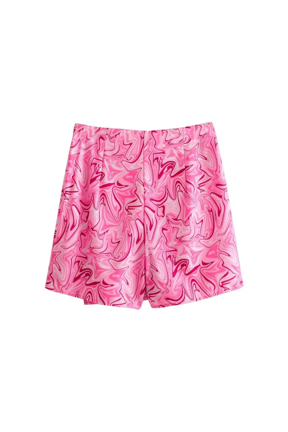 ‘Ustina’ Artistic Graffiti Tie-Dye Half-Wrap Shorts