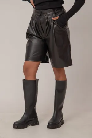 Vegan leather shorts - KALENE