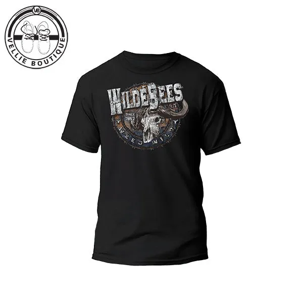 Wildebees Mens Buffalo Skull Tee - Black