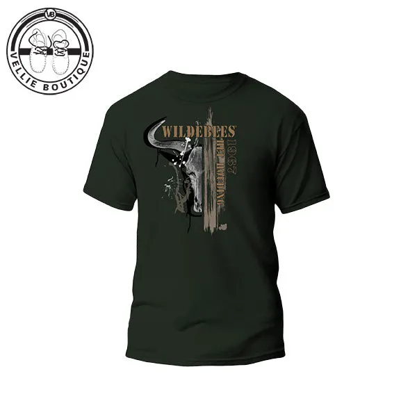Wildebees Mens Splatter Skull Tee - Fatique