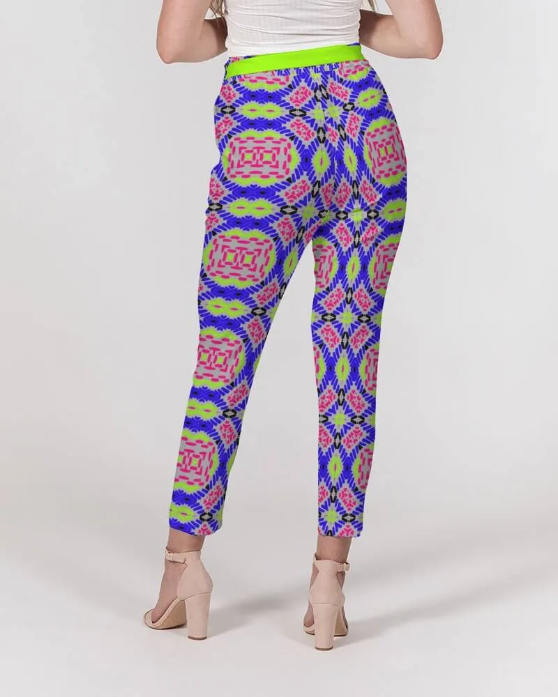 Women's Belted Tapered Chiffon Pants