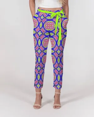 Women's Belted Tapered Chiffon Pants