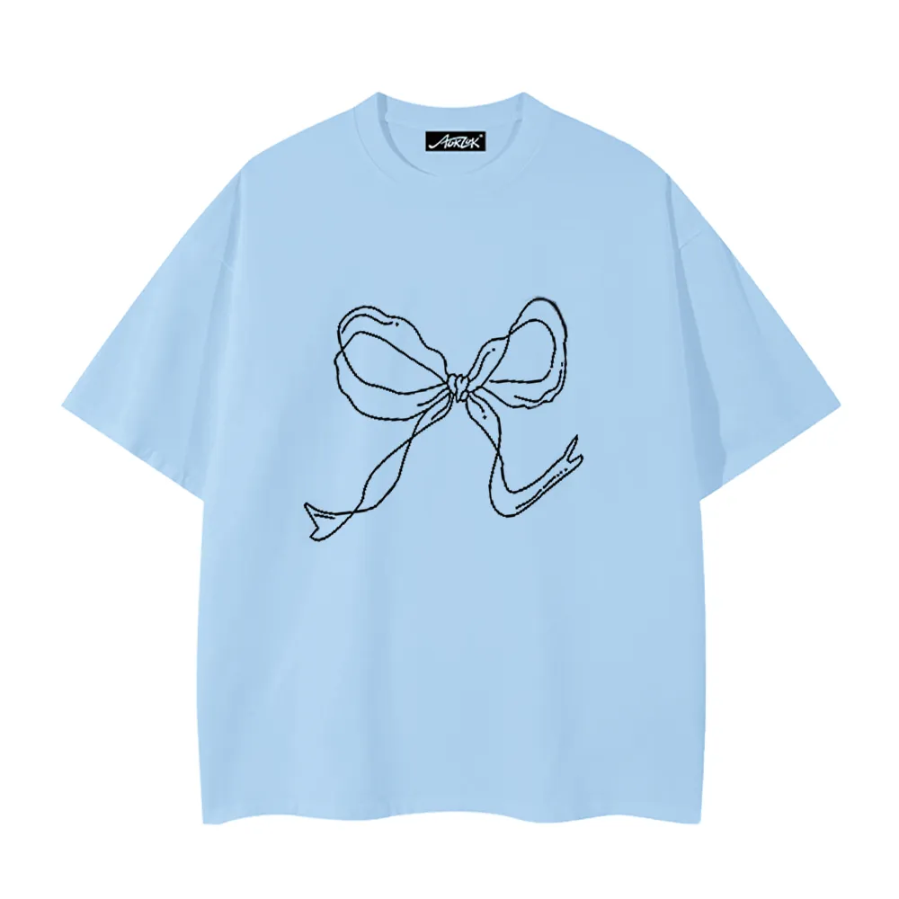Women's Simple Bow Print T-Shirt