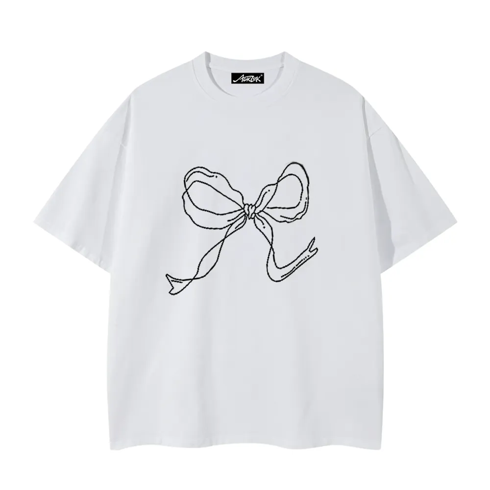 Women's Simple Bow Print T-Shirt