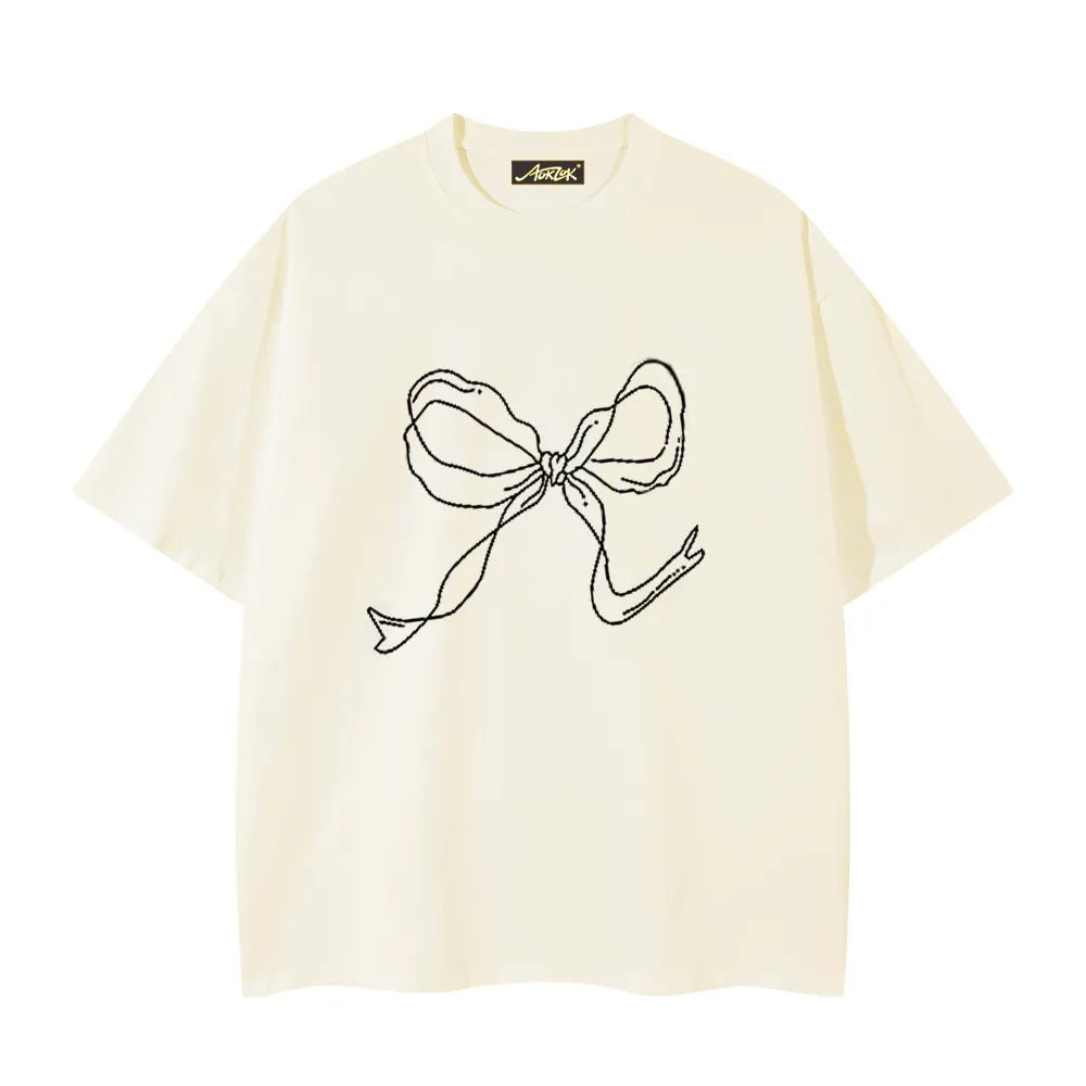 Women's Simple Bow Print T-Shirt