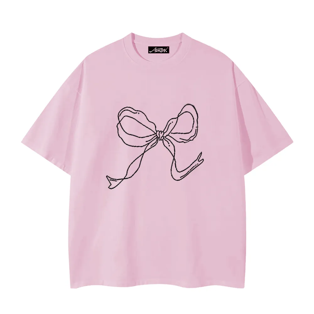Women's Simple Bow Print T-Shirt