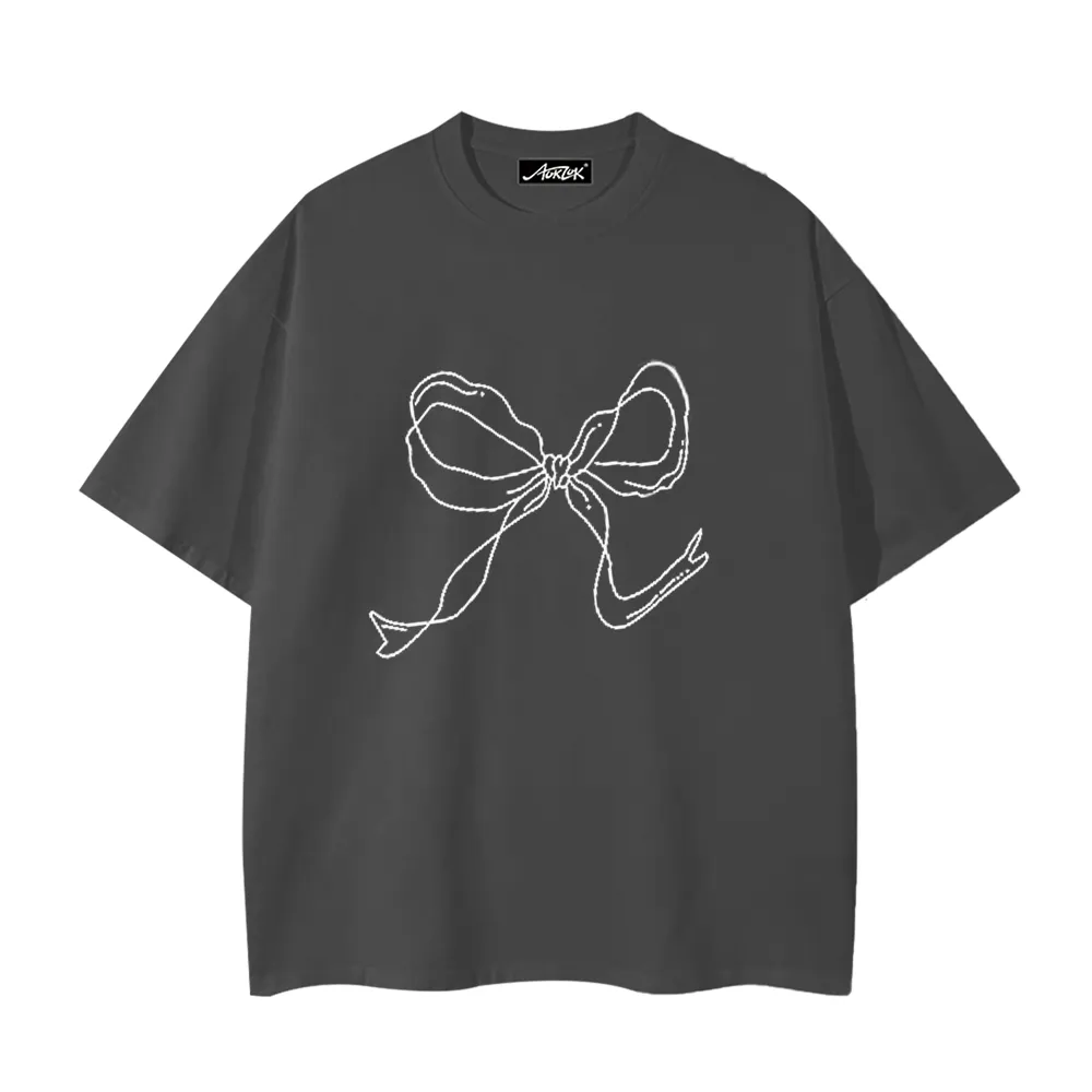 Women's Simple Bow Print T-Shirt